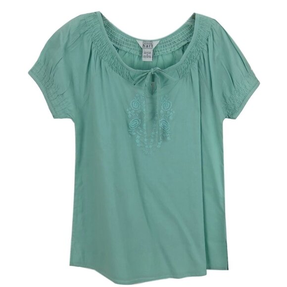 KEREN hart Tops - BOHO SmockTop Women Size Small Keren Hart Embroidered Hippie Boho Sage Green